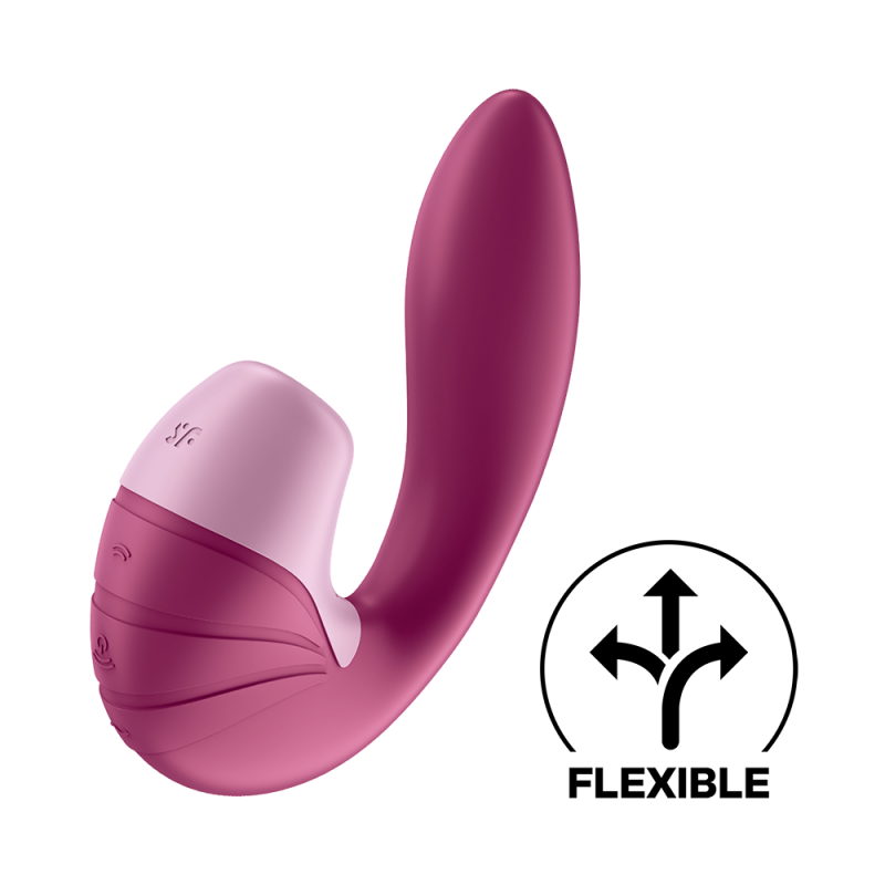 2 en 1 Vibromasseur point G avec stimulateur clitoris USB fushia Supernova Satisfyer - CC597785