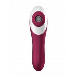 2 en 1 Vibromasseur et stimulateur de clitoris USB rouge Dual Crush Satisfyer - CC597786