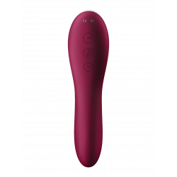 2 en 1 Vibromasseur et stimulateur de clitoris USB rouge Dual Crush Satisfyer - CC597786