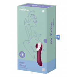 2 en 1 Vibromasseur et stimulateur de clitoris USB rouge Dual Crush Satisfyer - CC597786