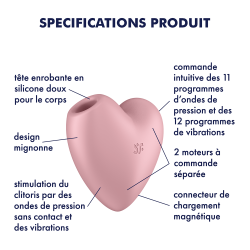 Stimulateur de clitoris USB en forme de cœur Cuttie Heart Satisfyer - CC597796