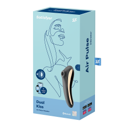 2 en 1 Stimulateur de clitoris et vibromasseur connecté USB noir Dual Kiss Satisfyer - CC597797