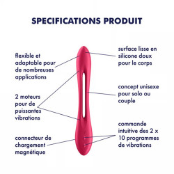 Sextoy flexible multifonction  vibromasseur  cockring  stimulateur de clitoris USB Elastic Joy Satisfyer - CC597800