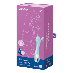 Vibromasseur gonflant connecté bleu USB Air Pump Vibrator 5  Satisfyer - CC597802