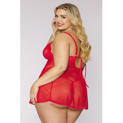 Nuisette et string rouge grande taille - DG12701XRED